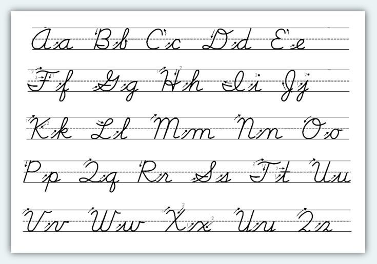 Alphabet Printable Cursive Writing Practice Pdf