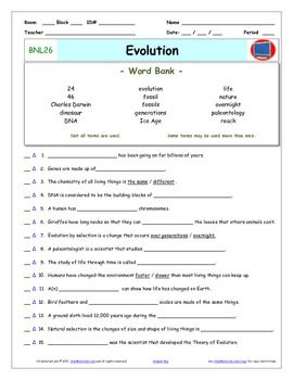 Bill Nye Evolution Worksheet Answer Key Pdf