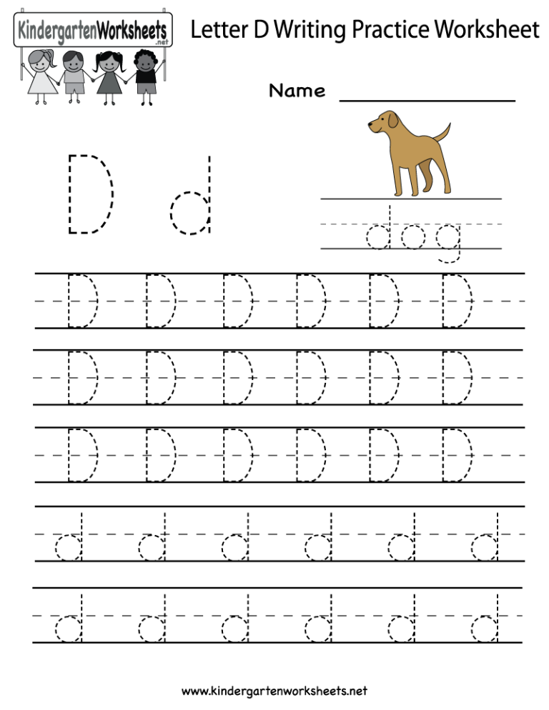 Printable Kindergarten Letter D Worksheets