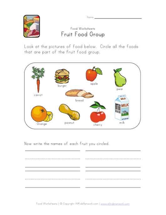 Grade 3 Food Groups Worksheets Pdf