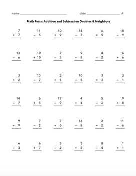 Free Addition And Subtraction Worksheets To 20