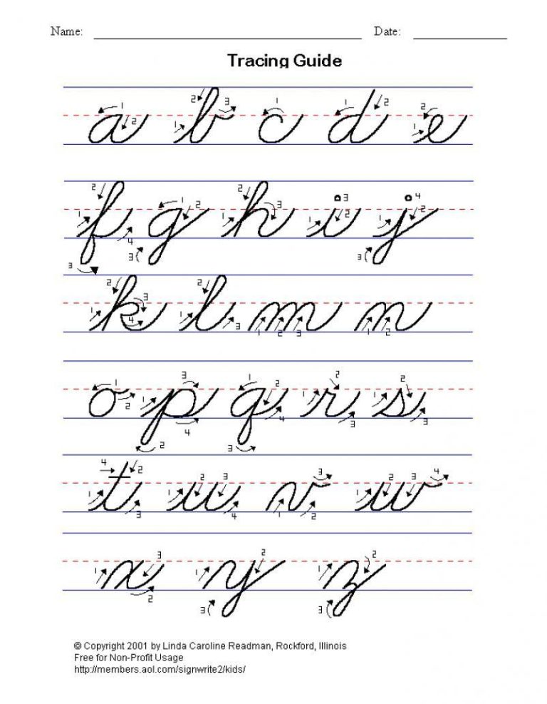 Alphabet Cursive Writing Cursive Handwriting Practice