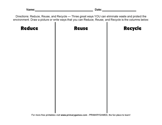 Free Recycling Worksheets For Elementary Students
