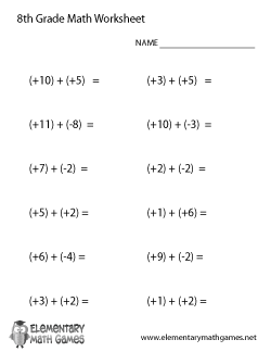 8th Grader 8th Grade Math Worksheets