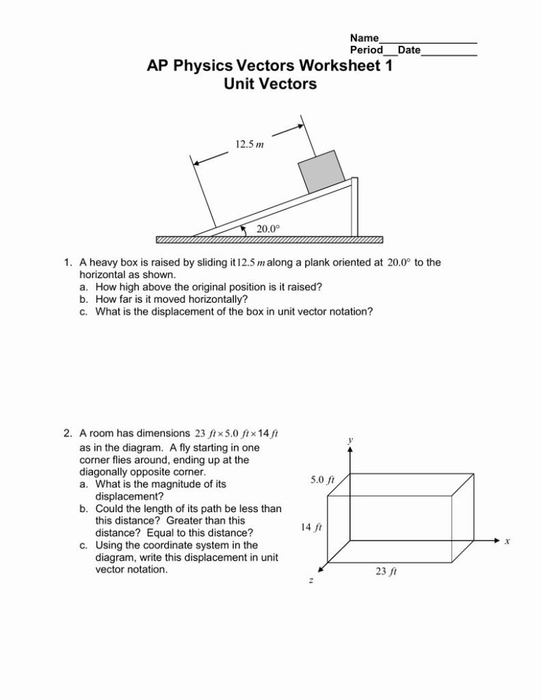 Mr. Alexander Physics Vector Addition Worksheet Answer Key