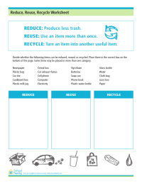 Grade 4 Recycling Worksheets For Elementary Students