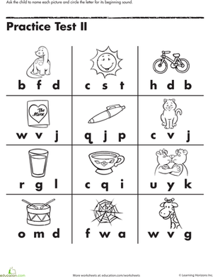 Kindergarten Free Letter Sound Worksheets