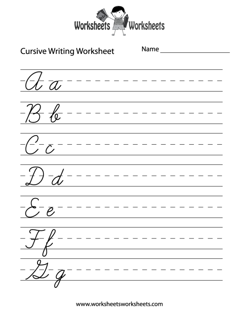 3rd Grade Free Cursive Writing Worksheets