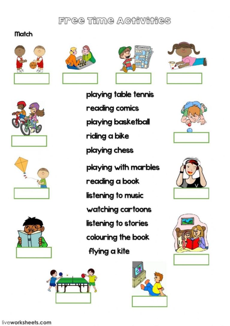 English Activity Worksheets For Kids