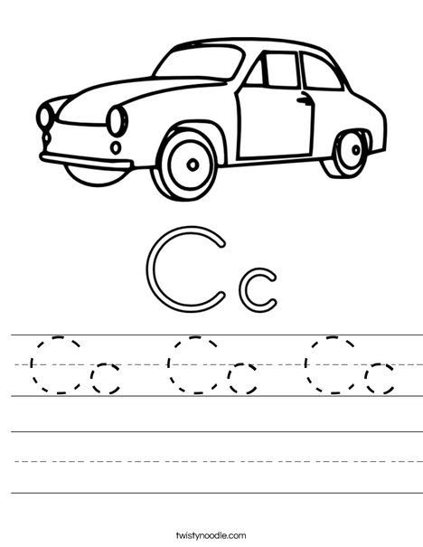 Kindergarten Letter Cc Worksheets