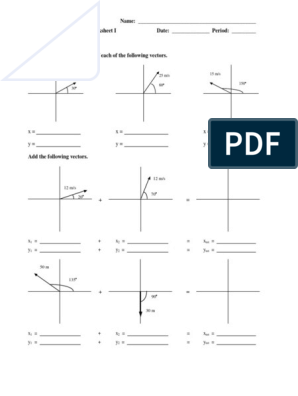 Mr Alexander Physics Vector Addition Worksheet 1 Answers
