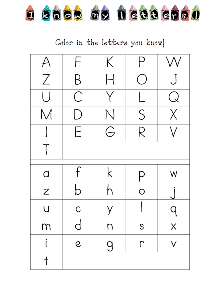 Letter Recognition Kindergarten Alphabet Worksheets Pdf