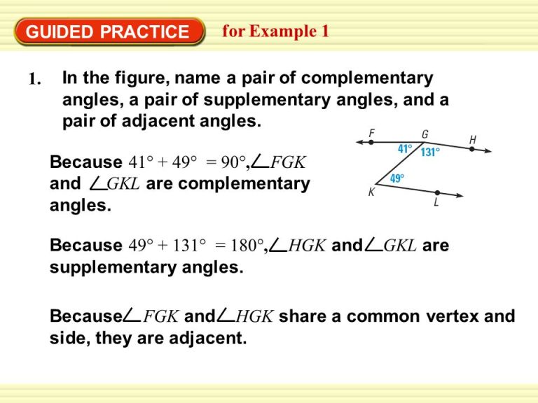 1.5 Describe Angle Pair Relationships Worksheet Answers