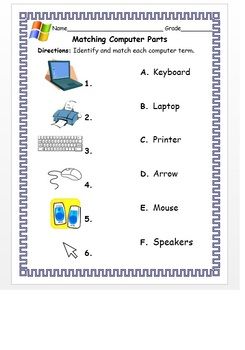 Beginner Computer Worksheets For Grade 1
