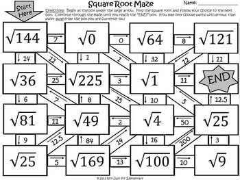 Worksheet Estimating Square Roots Maze 2 Answer Key