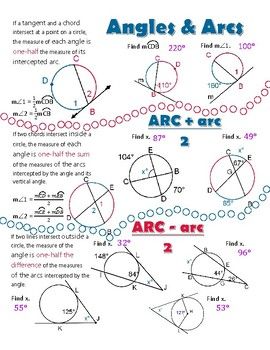 Geometry Central And Inscribed Angles Worksheet Answer Key