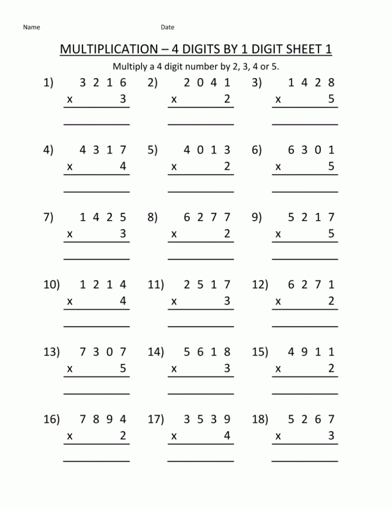 4th Grade Maths Division Sums For Class 4