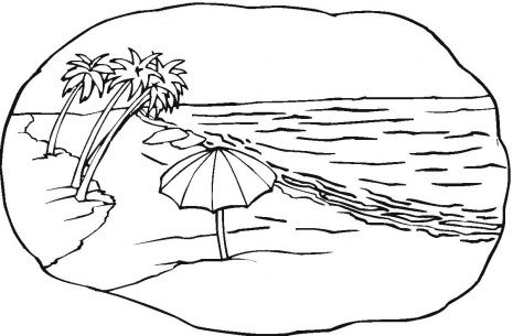 Beach Scene Coloring Pages For Kids