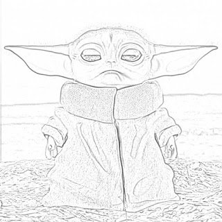 Baby Yoda Coloring Pages Easy