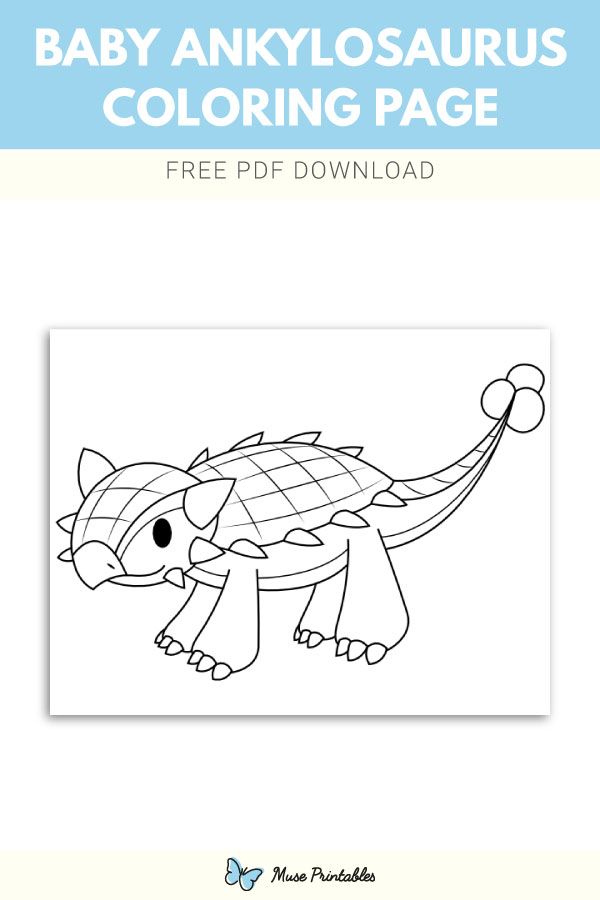 Baby Ankylosaurus Coloring Pages
