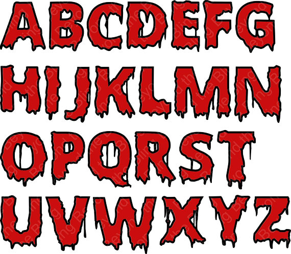 Bloody Alphabet Coloring Pages