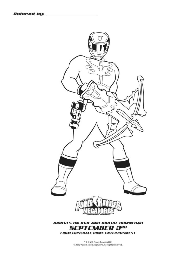 Blue Mighty Morphin Power Rangers Coloring Pages
