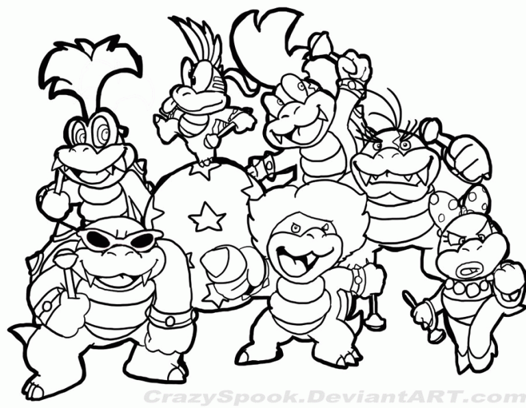 Bowser Jr Coloring Pages Free