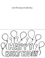 Coloring Printable Birthday Cards Free