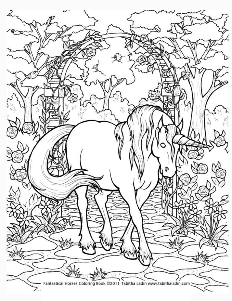 Beautiful Unicorn Detailed Unicorn Coloring Pages