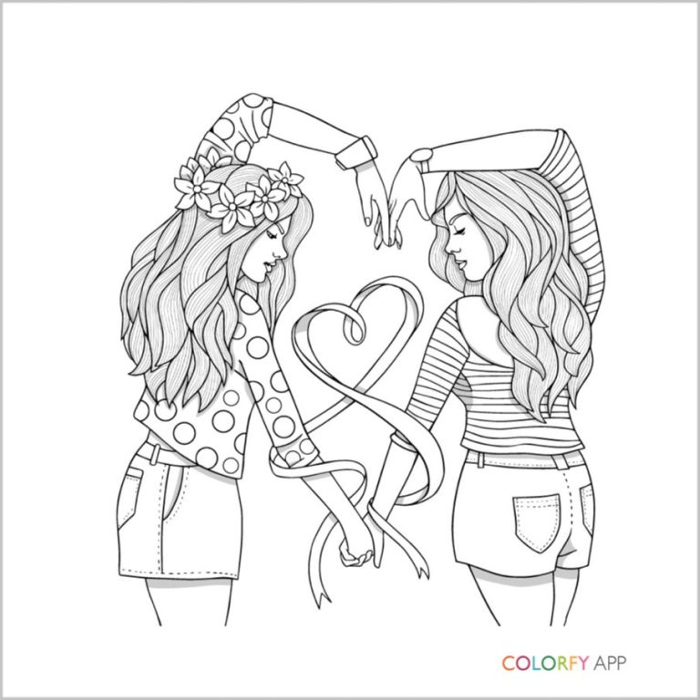 Best Friend Coloring Pages For Teenage Girls