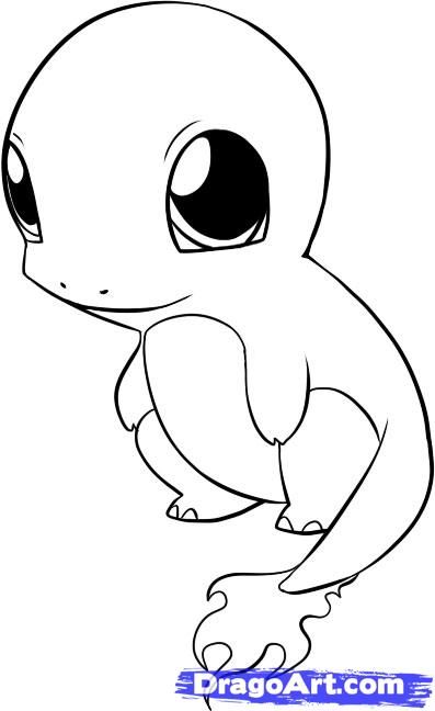 Baby Easy Charmander Coloring Page