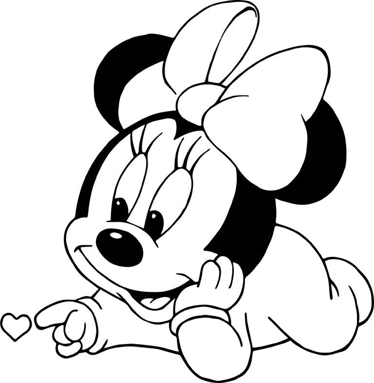 Baby Mickey Mouse Colour Drawing