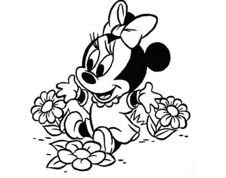Coloring Sheet Baby Minnie Mouse Coloring Pages