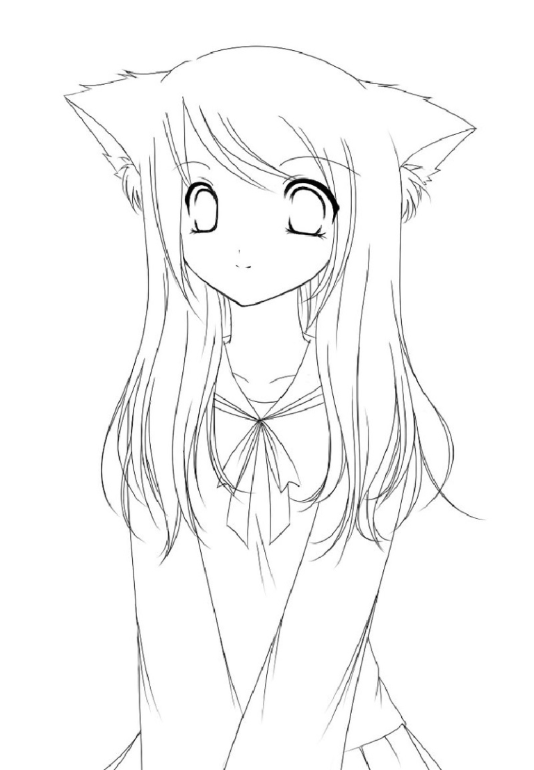 Coloring Pages For Girls Anime Easy