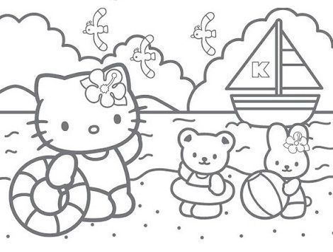 Coloring Pages Hello Kitty Drawing With Color