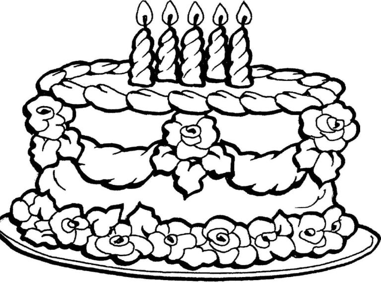 Birthday Cake Printable Coloring Pages For Kids
