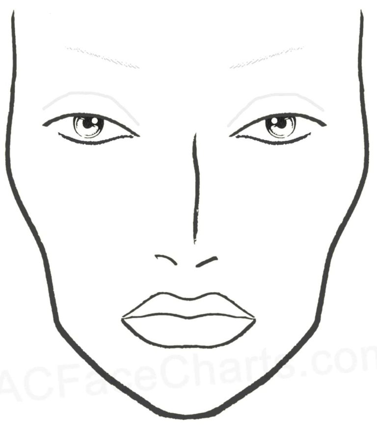 Blank Makeup Face Coloring Pages
