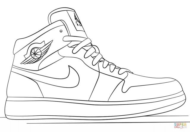 Coloring Pages Sketch Air Jordan 1 Drawing