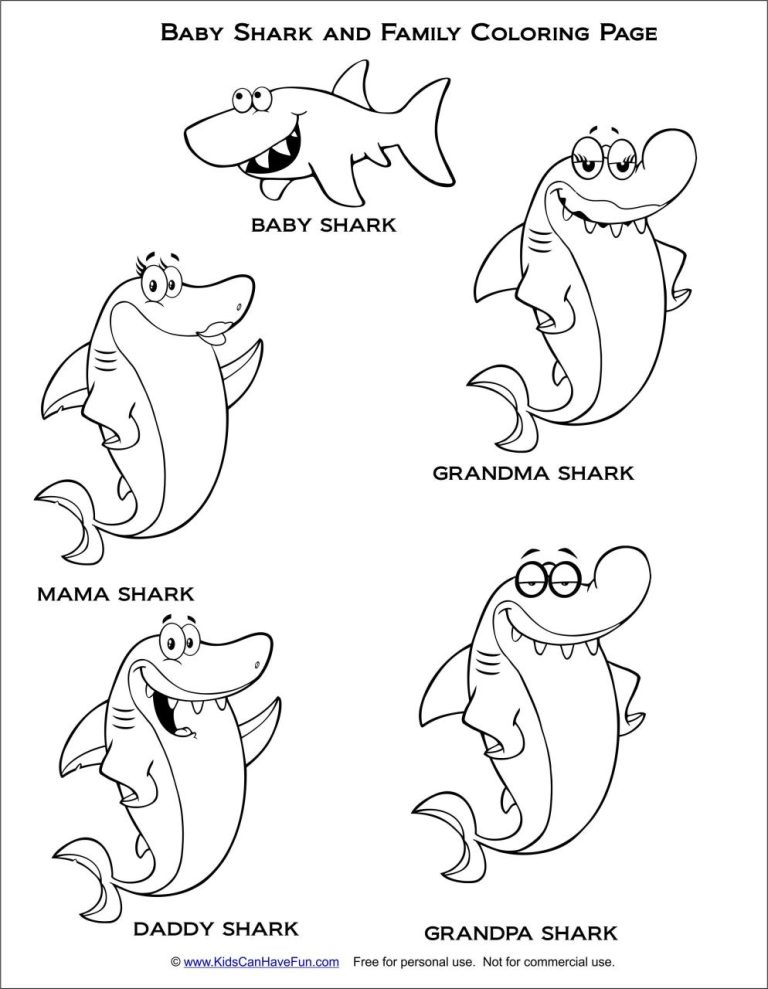Coloring Sheet Baby Shark Coloring Pages