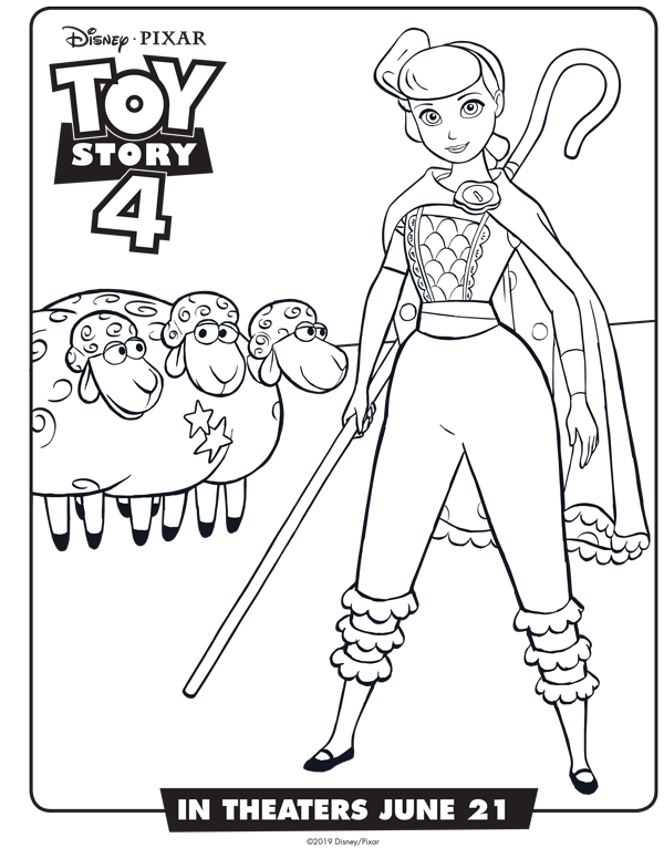 Bo Peep Toy Story 4 Coloring Pages