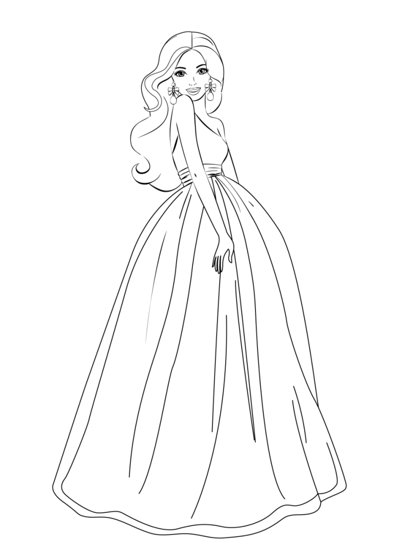 Barbie Coloring Pages Easy Beautiful Barbie Drawing