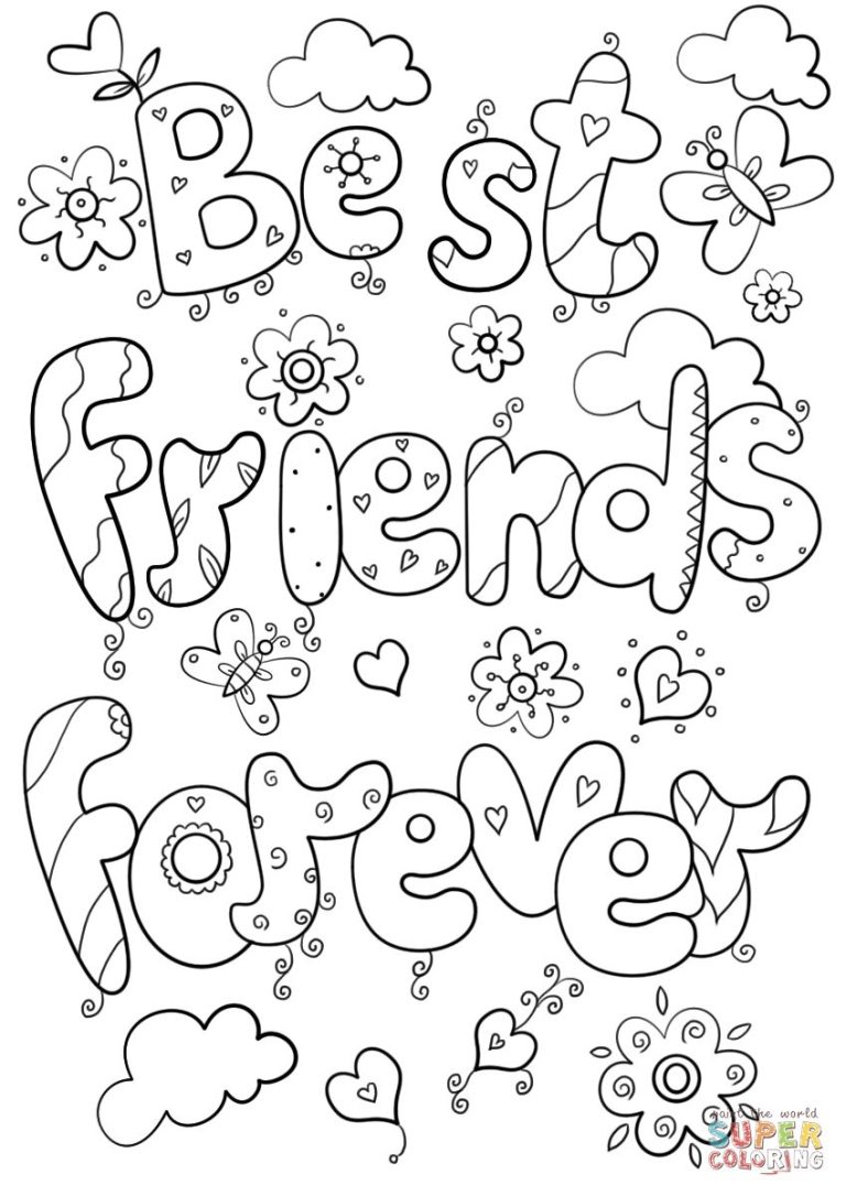 Best Friend Bff Friendship Cute Coloring Pages