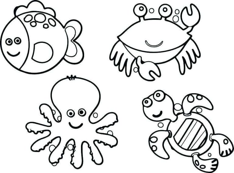 Coloring Page Ocean Animals For Kids