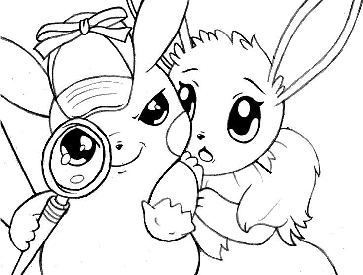 Coloring Sheet Eevee And Pikachu Coloring Pages