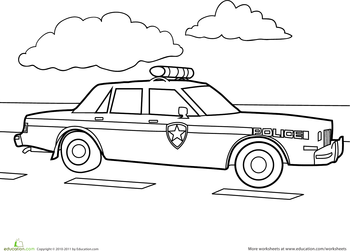 Coloring Pictures Of Police Cars
