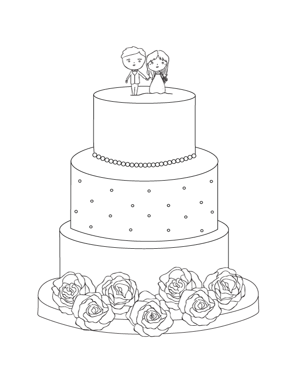 Coloring Sheet Wedding Cake Coloring Pages