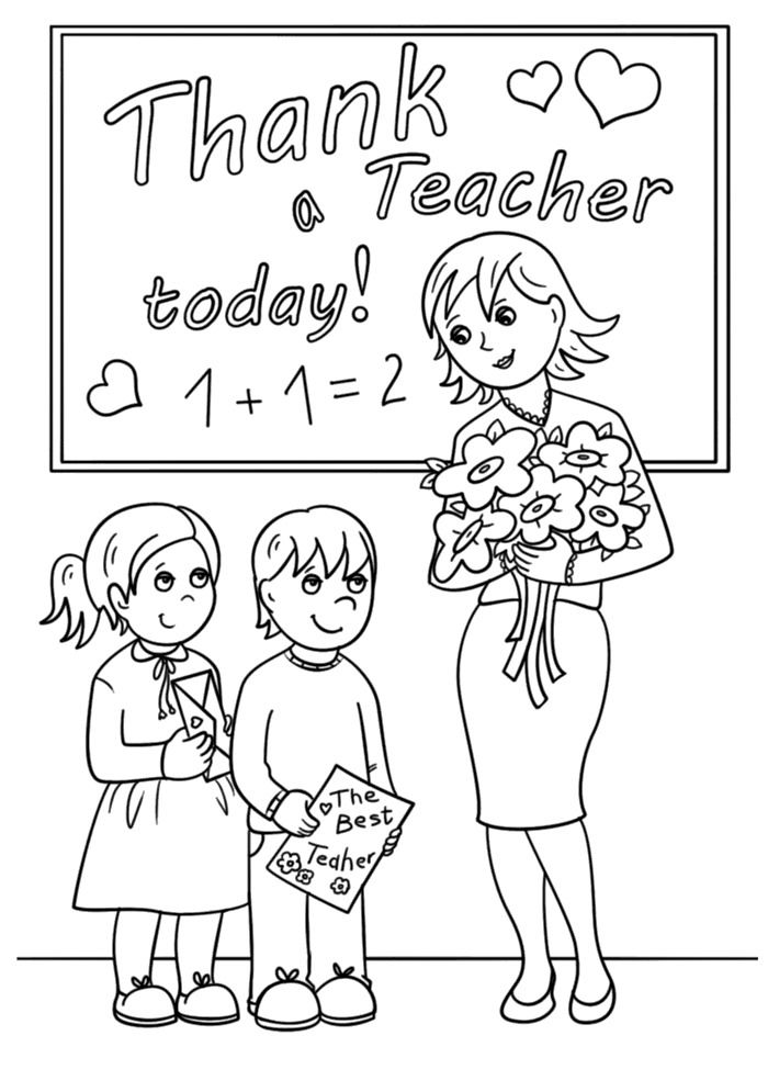 Coloring Teachers Day Drawing Ideas