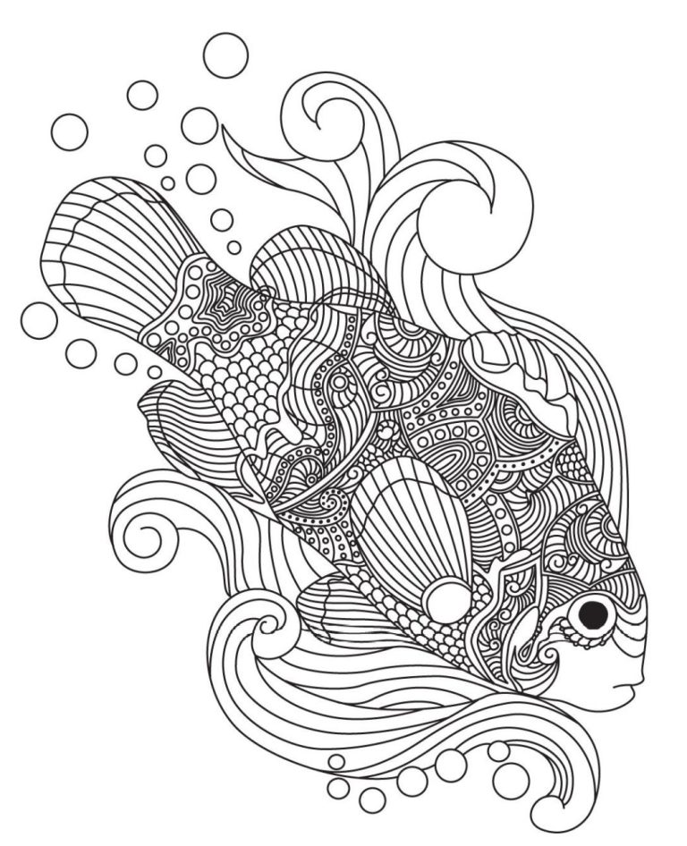Coloring Koi Fish Mandala