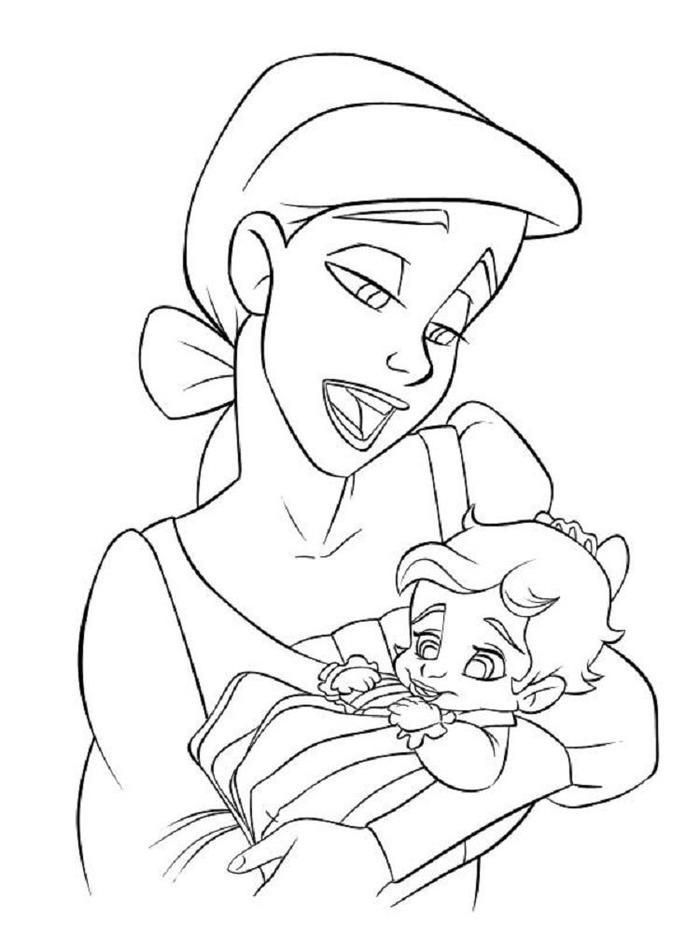 Baby Ariel Coloring Pages For Kids