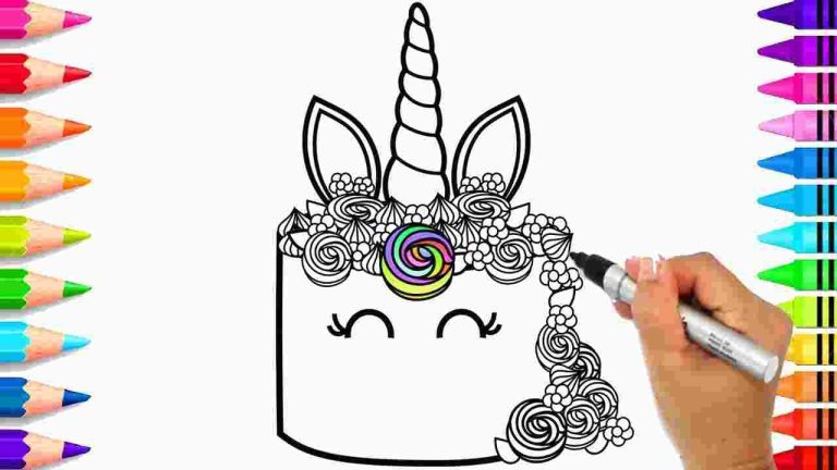 Coloring Pages For Girls Unicorn Cake
